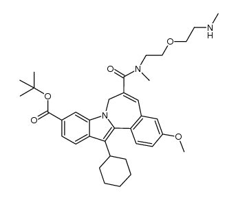 13-cyclohexyl-3-methoxy-6-[[methyl[2-[2-(methylamino)ethoxy]ethyl]amino]carbonyl]-7H-Iindolo[2,1-a][2]benzazepine-10-carboxylic acid, 1,1-dimethylethyl ester Structure