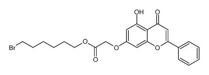 6-溴-2-(5-羟基-4-氧代-2-苯基-4H-色烯-7-基氧基)乙酸己酯结构式