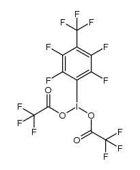 [bis(trifluoroacetoxy)iodo]-2,3,5,6-tetrafluoro-4-trifluoromethyl-benzene结构式