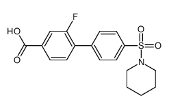 3-fluoro-4-(4-piperidin-1-ylsulfonylphenyl)benzoic acid结构式