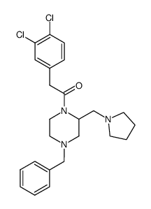 1-[(3,4-dichlorophenyl)acetyl]-4-(phenylmethyl)-2-[(1-pyrrolidinyl)methyl]piperazine结构式