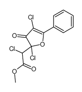 methyl 2-chloro-2-(2,4-dichloro-3-oxo-5-phenyl-2-furyl)acetate结构式