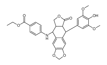 ethyl 4-[[(5R,9S)-9-(4-hydroxy-3,5-dimethoxyphenyl)-8-oxo-5a,6,8a,9-tetrahydro-5H-[2]benzofuro[5,6-f][1,3]benzodioxol-5-yl]amino]benzoate Structure