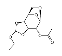 1,6-anhydro-2-acetyl-β-D-galactopyranose 3,4-ethoxyacetal结构式