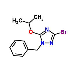 1-benzyl-3-bromo-5-isopropoxy-1,2,4-triazole structure