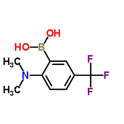 2-(二甲氨基)-5-(三氟甲基)苯基硼酸结构式