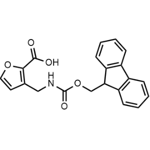 3-(((((9H-Fluoren-9-yl)methoxy)carbonyl)amino)methyl)furan-2-carboxylic acid Structure