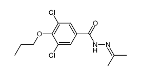 3,5-Dichloro-4-propoxy-benzoic acid isopropylidene-hydrazide结构式