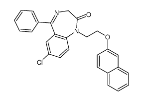 7-chloro-1-(2-naphthalen-2-yloxyethyl)-5-phenyl-3H-1,4-benzodiazepin-2-one结构式