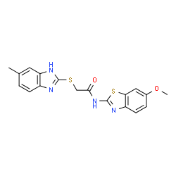 N-(6-methoxy-1,3-benzothiazol-2-yl)-2-[(5-methyl-1H-benzimidazol-2-yl)sulfanyl]acetamide Structure