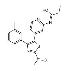 N-[4-[2-acetyl-4-(3-methylphenyl)-1,3-thiazol-5-yl]pyridin-2-yl]propanamide Structure