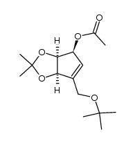 (1S,2R,3R)-1-acetoxy-2,3-(isopropylidenedioxy)-4-(tert-butoxymethyl)-4-cyclopenten Structure