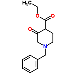 1-苄基-3-氧杂-4-哌啶甲酸乙酯结构式