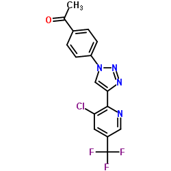 1-(4-{4-[3-Chloro-5-(trifluoromethyl)-2-pyridinyl]-1H-1,2,3-triazol-1-yl}phenyl)ethanone结构式