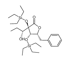 (2R,3S,4R)-4-benzyl-2-[(1R)-1-hydroxypropyl]-2,3-bis(triethylsiloxy)-4-butanolide结构式