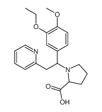 1-[1-(3-ethoxy-4-methoxyphenyl)-2-pyridin-2-ylethyl]pyrrolidine-2-carboxylic acid结构式