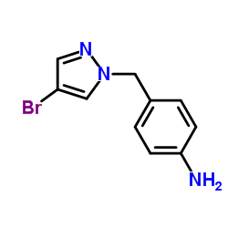 4-(4-BROMO-PYRAZOL-1-YLMETHYL)-PHENYLAMINE Structure