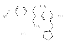 4-[4-(4-methoxyphenyl)hexan-3-yl]-2-(pyrrolidin-1-ylmethyl)phenol structure