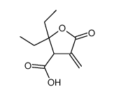 2,2-diethyl-4-methylidene-5-oxooxolane-3-carboxylic acid Structure