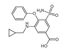 3-Cyclopropylmethylamino-4-phenoxy-5-sulfamyl-benzoic acid结构式