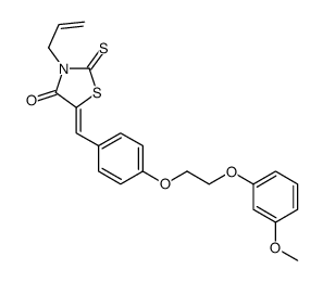 (5E)-5-[[4-[2-(3-methoxyphenoxy)ethoxy]phenyl]methylidene]-3-prop-2-enyl-2-sulfanylidene-1,3-thiazolidin-4-one Structure