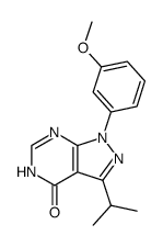 3-Isopropyl-1-(3-methoxy-phenyl)-1,5-dihydro-pyrazolo[3,4-d]pyrimidin-4-one结构式