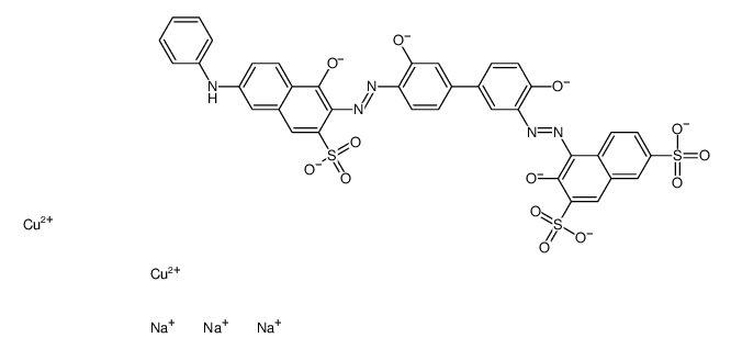 [Μ[4-[[3,3’-二羟基-4’-[[1-羟基-6-(苯氨基)-3-磺基-2-萘基]偶氮](1,1’-二苯基)-4-基]偶氮]-3-羟基-2,7-萘二磺酸盐]]二铜酸盐,三钠结构式