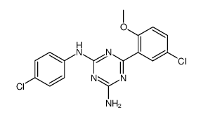 6-(5-chloro-2-methoxy-phenyl)-N-(4-chloro-phenyl)-[1,3,5]triazine-2,4-diamine结构式