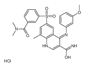 6-[[3-[(二甲基氨基)羰基]苯基]磺酰]-4-[(3-甲氧基苯基)氨基]-8-甲基-3-喹啉甲酰胺盐酸盐结构式