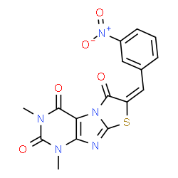 Thiazolo[2,3-f]purine-2,4,6(1H,3H,7H)-trione,1,3-dimethyl-7-[(3-nitrophenyl)methylene]-结构式