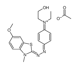乙酸2-[[4-[乙基(2-羟乙基)氨基]苯基]偶氮]-6-甲氧基-3-甲基-苯并噻唑盐结构式
