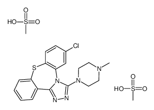 Dibenzo(b,f)-1,2,4-triazolo(4,3-d)(1,4)thiazepine, 6-chloro-3-(4-methy l-1-piperazinyl)-, dimethanesulfonate structure