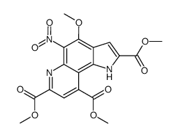 trimethyl 4-methoxy-5-nitro-1H-pyrrolo(2,3-f)quinoline-2,7,9-tricarboxylate Structure