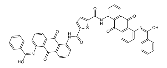 N,N'-bis[5-(benzoylamino)anthraquinon-1-yl]thiophene-2,5-dicarboxamide结构式