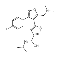 2-[5-[(dimethylamino)methyl]-3-(4-fluorophenyl)-1,2-oxazol-4-yl]-N-propan-2-yl-1,3-thiazole-4-carboxamide Structure