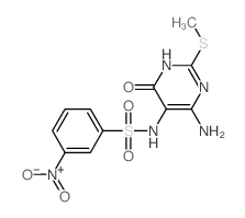 Benzenesulfonamide,N-[4-amino-1,6-dihydro-2-(methylthio)-6-oxo-5-pyrimidinyl]-3-nitro-结构式