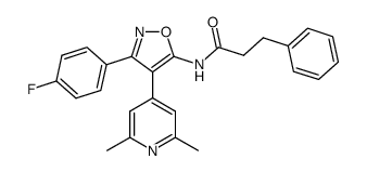 4-(2,6-dimethylpyridin-4-yl)-3-(4-fluorophenyl)-5-(3-phenylpropionylamino)isoxazole结构式