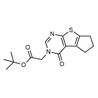 tert-Butyl 2-(4-oxo-4,5,6,7-tetrahydro-3H-cyclopenta[4,5]thieno[2,3-d]pyrimidin-3-yl)acetate Structure