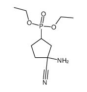 1(RS)-amino-3(RS)-(diethoxyphosphinyl)cyclopentanecarbonitrile Structure