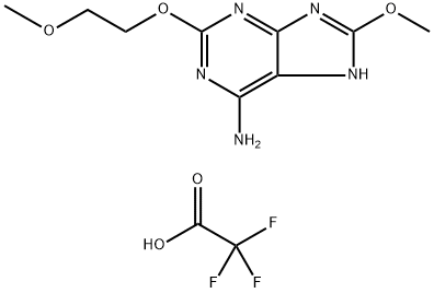 8-(methoxy)-2-([2-(methoxy)ethyl]oxy)-9H-purin-6-amine trifluoroacetate structure