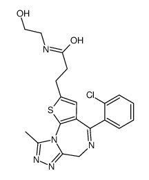 6H-Thieno(3,2-f)(1,2,4)triazolo(4,3-a)(1,4)diazepine-2-propanamide, 4- (2-chlorophenyl)-N-(2-hydroxyethyl)-9-methyl- Structure