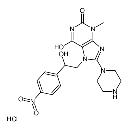 7-[2-hydroxy-2-(4-nitrophenyl)ethyl]-3-methyl-8-piperazin-1-ylpurine-2,6-dione,hydrochloride结构式