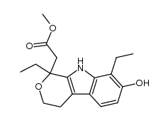 methyl 1,8-diethyl-7-hydroxy-1,3,4,9-tetrahydropyrano-[3,4-b]indole-1-acetate结构式