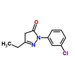 2-(3-Chlorophenyl)-5-ethyl-2,4-dihydro-3H-pyrazol-3-one结构式