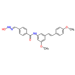 Benzamide,4-[(hydroxyamino)iminomethyl]-N-[3-methoxy-5-[(1E)-2-(4-methoxyphenyl)ethenyl]phenyl]- Structure