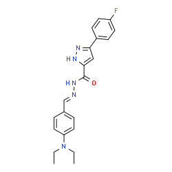 N'-{(E)-[4-(diethylamino)phenyl]methylidene}-3-(4-fluorophenyl)-1H-pyrazole-5-carbohydrazide结构式