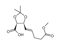 (4S,5S)-5-((E)-5-methoxy-5-oxopent-1-en-1-yl)-2,2-dimethyl-1,3-dioxolane-4-carboxylic acid Structure