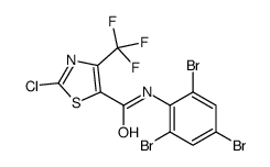 2-chloro-N-(2,4,6-tribromophenyl)-4-(trifluoromethyl)-1,3-thiazole-5-carboxamide结构式