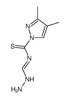 N-(hydrazinylmethylidene)-3,4-dimethylpyrazole-1-carbothioamide结构式