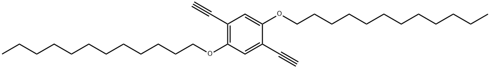 1,4-双(十二烷氧基)-2,5-二乙炔基苯;1,4-双(十二烷基氧基)-2,5-二乙炔基苯结构式